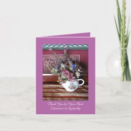 Cartão De Agradecimento Simpatia Obrigado Vintage Flower Teapot Note Card
