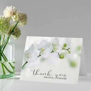 Cartão De Agradecimento Simpatia Orquídeas Brancas Funerárias OBRIGADO
