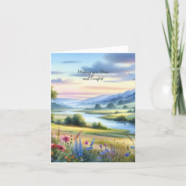 Cartão De Agradecimento Simpatia Paisagem Aquarela