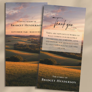 Cartão De Agradecimento Simpatia Paisagem do Pôr do Sol Moderna