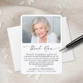 Cartão De Agradecimento Simple Bereavement Funeral Memorial Photo