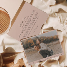 Cartão De Agradecimento Simple Boho Beige Foto do Melhor Dia De Casamento