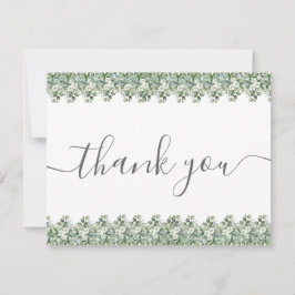 Cartão De Agradecimento Simple Eucalyptus Greenery Wedding