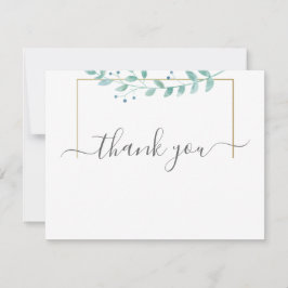 Cartão De Agradecimento Simple Eucalyptus Greenery Wedding