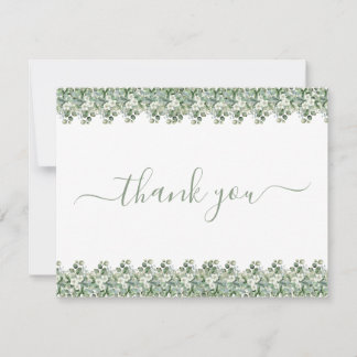 Cartão De Agradecimento Simple Eucalyptus Greenery Wedding Thank You Card