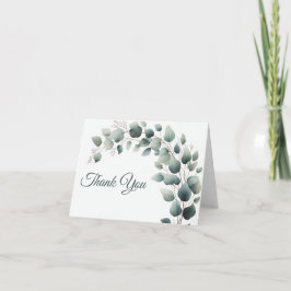 Cartão De Agradecimento Simple Eucalyptus Wedding Thank you Card Blank