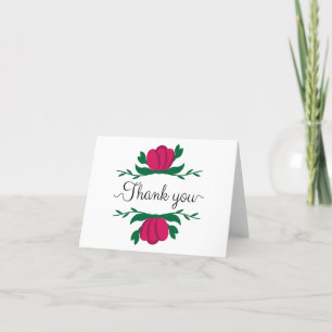 Cartão De Agradecimento Simple Flowers Folded Thank You Card