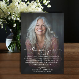 Cartão De Agradecimento Simple Funeral Photo