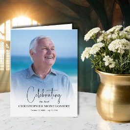 Cartão De Agradecimento Simple Funeral Photo Folded