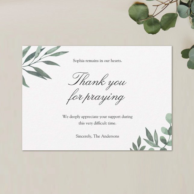 Cartão De Agradecimento Simple Funeral Thank You Card (Criador carregado)