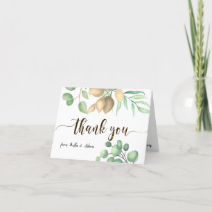 Cartão De Agradecimento Simple Greenery Floral Eucalyptus Obrigado de Casa