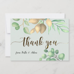 Cartão De Agradecimento Simple Greenery Floral Eucalyptus Wedding