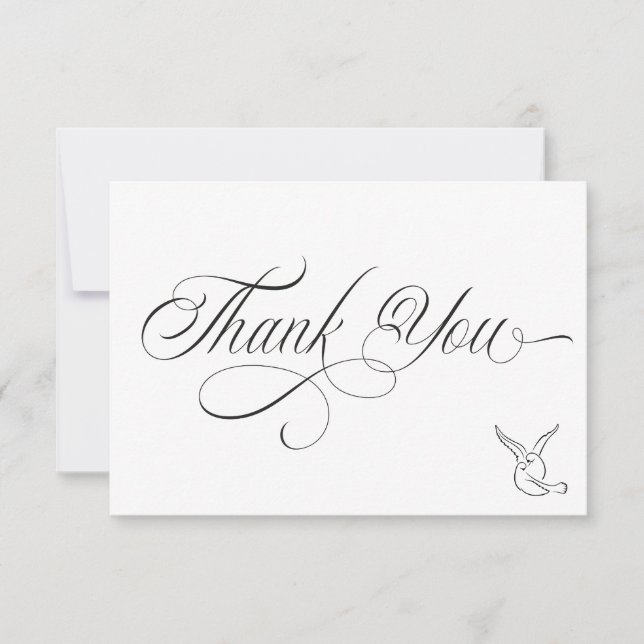Cartão De Agradecimento Simple Love Birds Thank You Card (Frente)