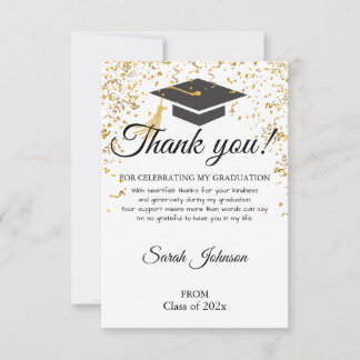 Cartão De Agradecimento Simple Modern Graduation Thank You Card