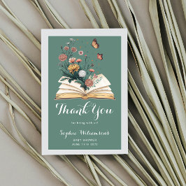 Cartão De Agradecimento Simple New Chapter Storybook Flowers Baby Shower 