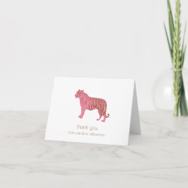 Cartão De Agradecimento Simple Pink Tiger Art Personalized Stationery