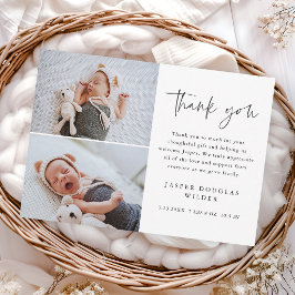 Cartão De Agradecimento Simple Script Baby Photo