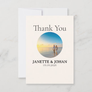 Cartão De Agradecimento Simple Script Modern Wedding Photo Thank You Card