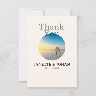 Cartão De Agradecimento Simple Script Modern Wedding Photo Thank You Card
