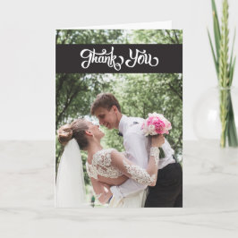 Cartão De Agradecimento Simple Script Wedding Thank You Folded Note Card