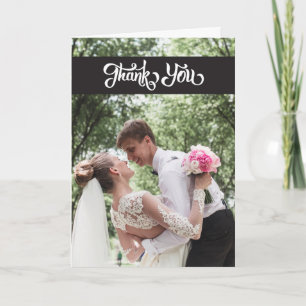 Cartão De Agradecimento Simple Script Wedding Thank You Folded Note Card