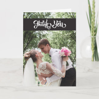 Cartão De Agradecimento Simple Script Wedding Thank You Folded Note Card