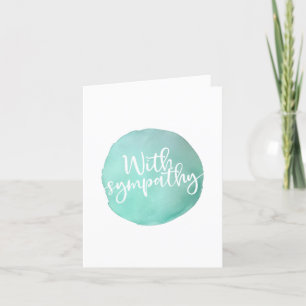 Cartão De Agradecimento Simple watercolor circle Sympathy script