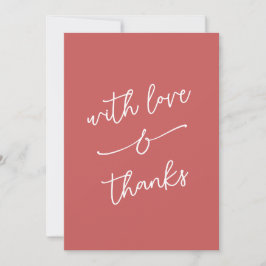 Cartão De Agradecimento Simple Whimsical Love and Thanks Handwritten