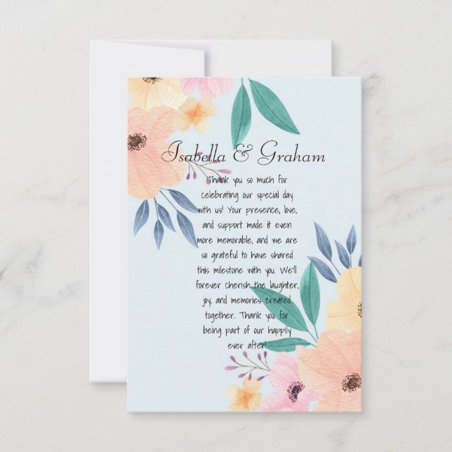 Cartão de agradecimento simples (Frente)