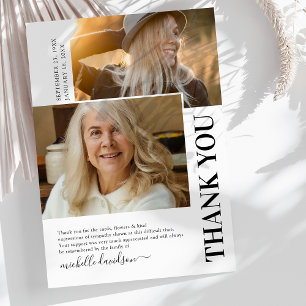 Cartão De Agradecimento Simples 2 Foto Funeral Obrigado Nota