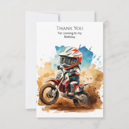 Cartão De Agradecimento Simples Aniversário de Motocicleta Boho