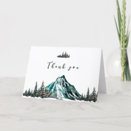 Cartão De Agradecimento Simples Aventura Comece Chá de fraldas de Pine Mon