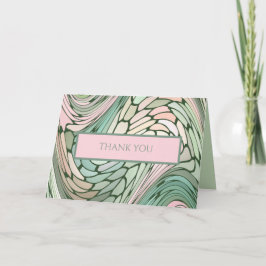 Cartão De Agradecimento Simples Bat Moderno Mitzvah Rosa e Verde