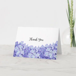 Cartão De Agradecimento Simples Bênçãos Florais Azul Obrigado Nota