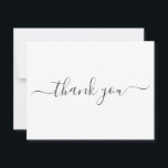 Cartão De Agradecimento Simples Casamento De Elegância Obrigado Nota<br><div class="desc">Casamento simples e elegante em tons brancos e cinzas.</div>