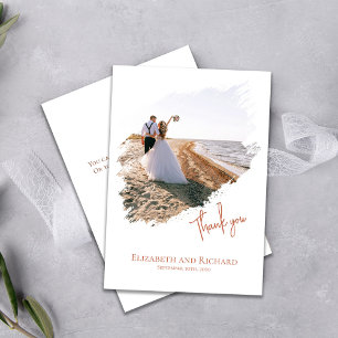 Cartão De Agradecimento Simples Casamento Fotográfico Obrigado Personaliza