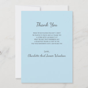 Cartão De Agradecimento Simples Chá De Bebê Azul Obrigado