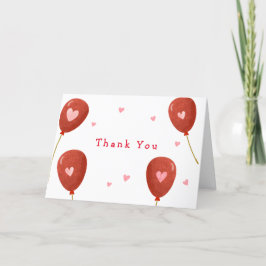 Cartão De Agradecimento Simples Chá de fraldas de Balão Sweetheart