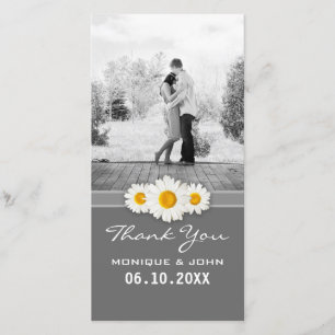 Cartão De Agradecimento Simples Cinzas Casamento Da Primavera Disies Doce