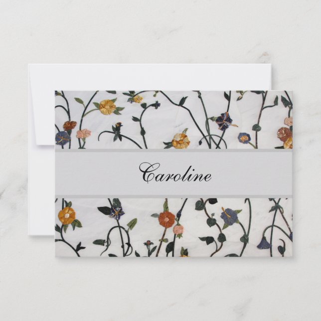 Cartão de agradecimento simples com videiras borda (Frente)