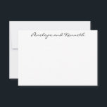 Cartão De Agradecimento Simples Cursivo Preto Minimalista Moderno<br><div class="desc">Cartões de agradecimentos de Tipografia Simples Cursiva de Script Preto Mínimo Moderno</div>