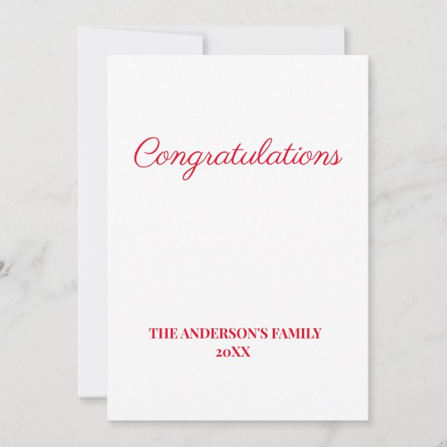 Cartão De Agradecimento simples e mínimo adicionar parabéns de texto (Frente)