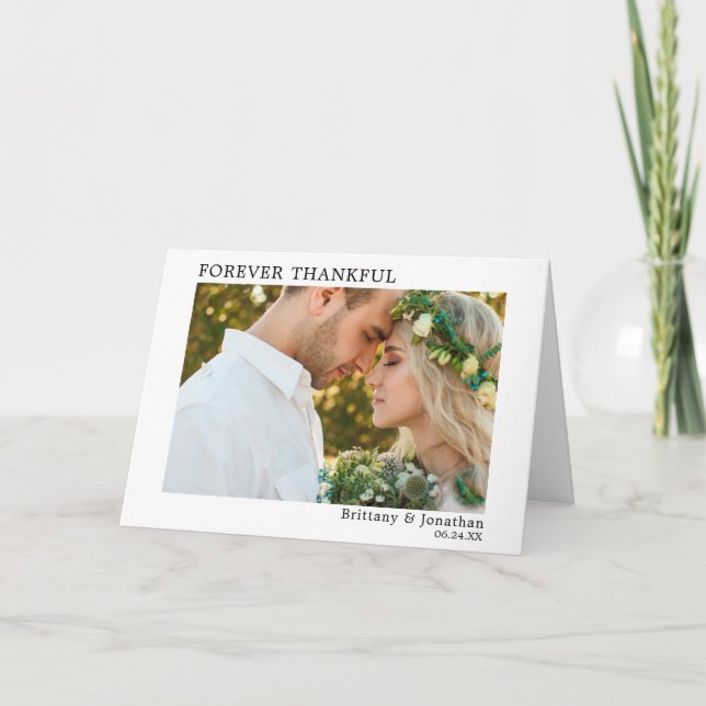 Cartão De Agradecimento Simples e Moderno para sempre - Dobro de Graças (Frente)