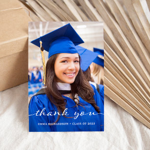 Cartão De Agradecimento Simples e Na moda Graduação em duas fotografias
