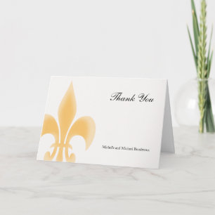 Cartão De Agradecimento Simples Elegante Fleur de Lis Obrigado
