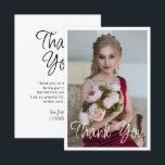 Cartão De Agradecimento Simples Elegante Foto Bat Mitzvah Aniversário<br><div class="desc">Cartão de Agradecimento Simples Elegante Foto Bat Mitzvah Aniversário apresenta o texto elegante "Obrigado" em letra cursiva branca na frente com sua mensagem personalizada no verso. Personalize editando o texto nas caixas de texto. Criado por ©Evco Studio www.zazzle.com/store/evcostudio</div>