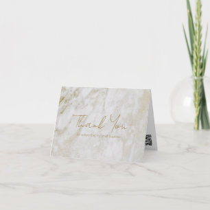 Cartão De Agradecimento Simples Elegante Moderno Dourado Marble Business