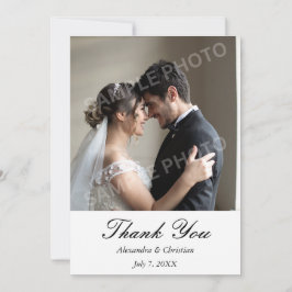 Cartão De Agradecimento Simples Elegantes Fotos Casamento Obrigado