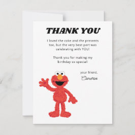 Cartão De Agradecimento Simples Elmo 1º Aniversário