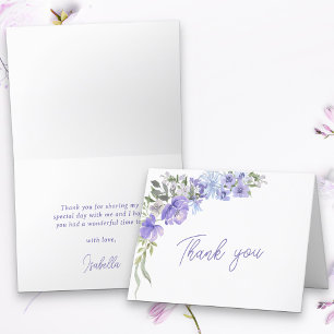 Cartão De Agradecimento Simples Floral Roxo Peri